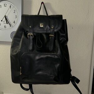 Sophisticated Black Leather Men's Backpack